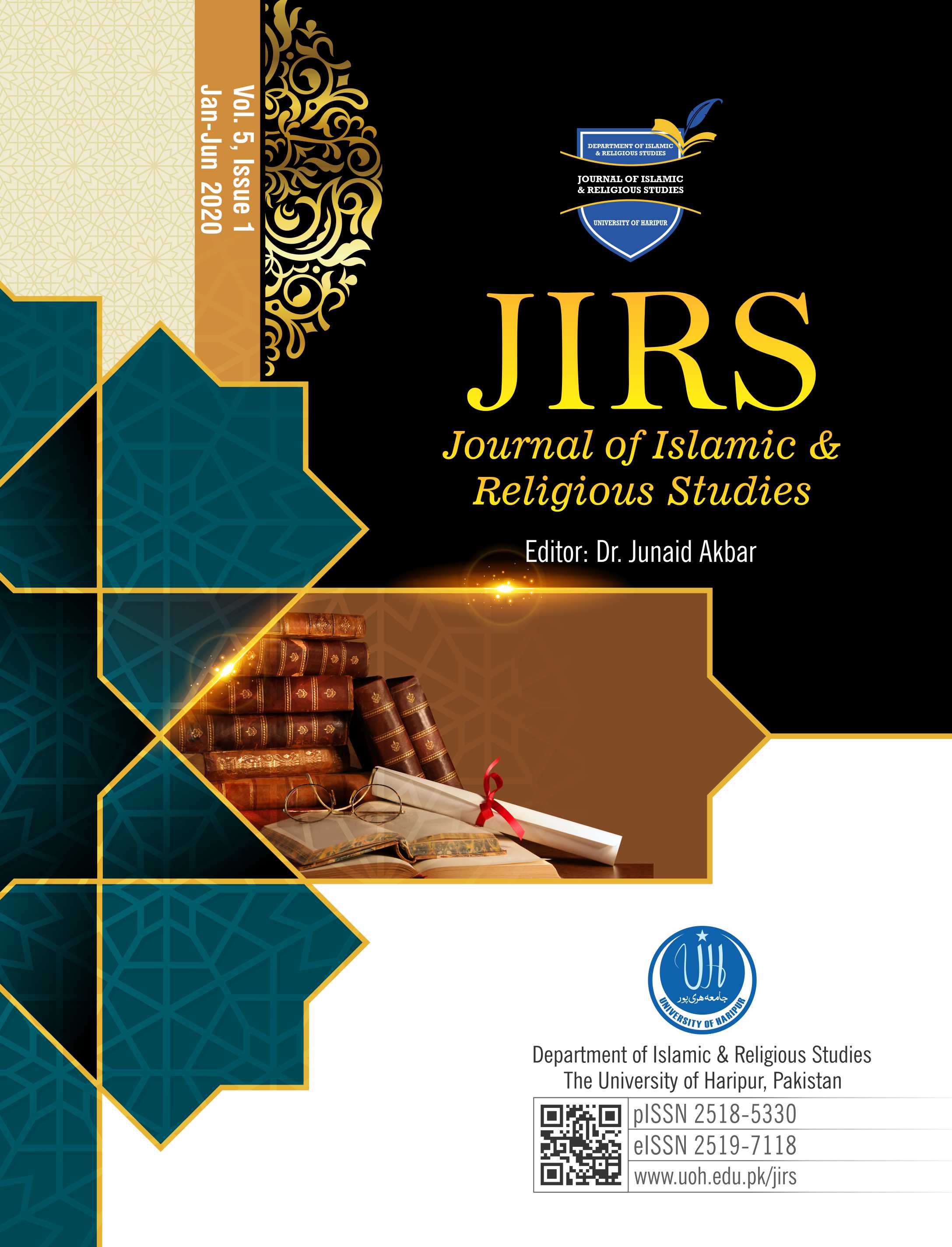 English Title page of Journal of Islamic and Religious Studies Volume:5, Issue:1, Jan-June 2020