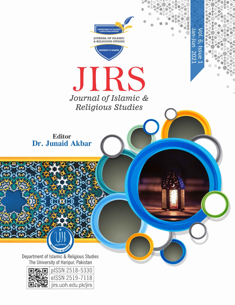 Title Page for Journal of Islamic and Religious Studies Volume 6 Issue 1